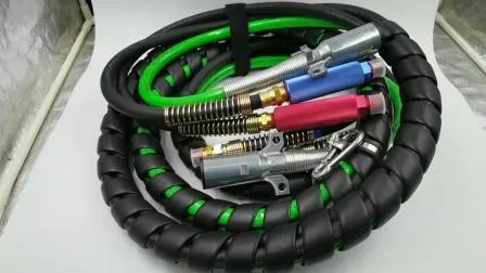 Tubo flessibile in gomma per aria elettrica ABS 3 in 1 per rimorchio nero da 12 piedi