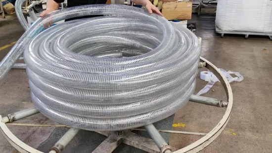 Tubo in PVC elicoidale in filo di acciaio trasparente senza odore